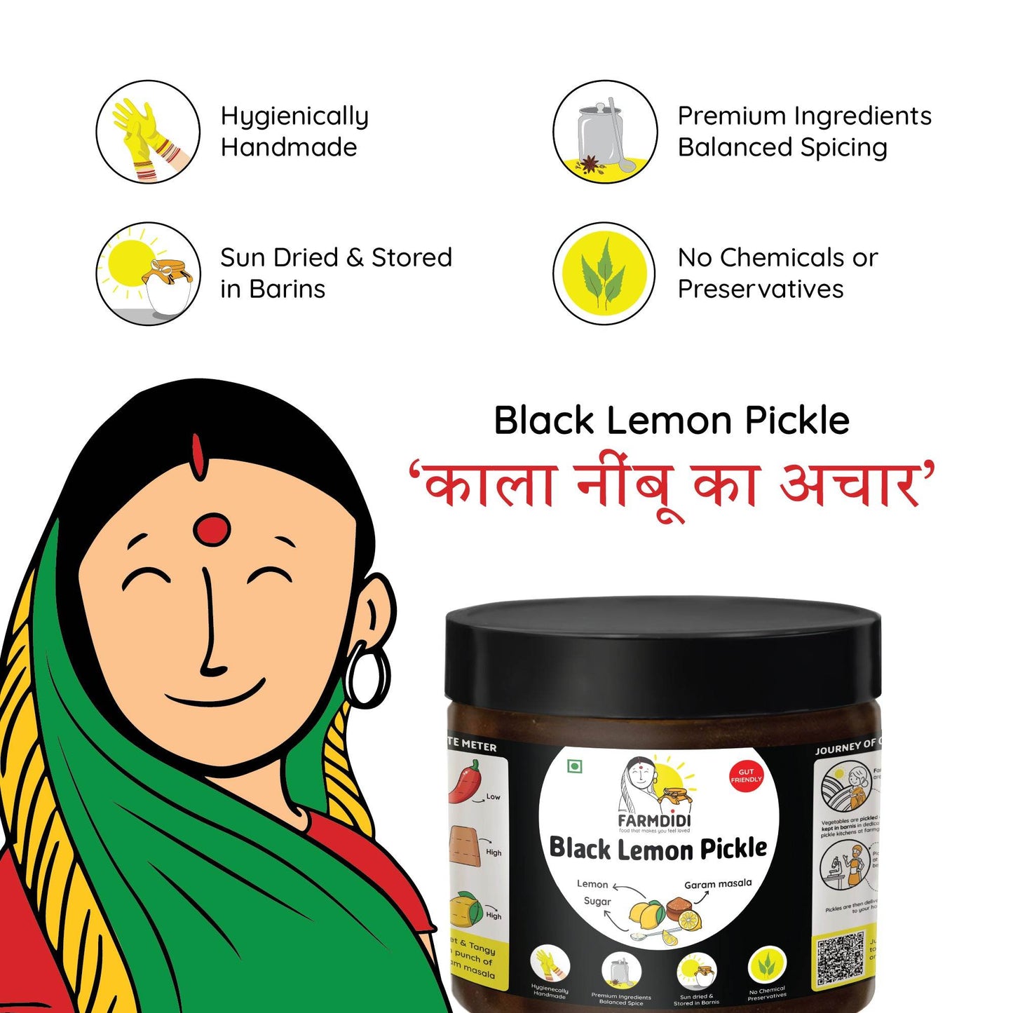 Khatta Meetha Nimbu Ka Achar | Sour And Sweet Lemon Pickle - www.farmdidi.com