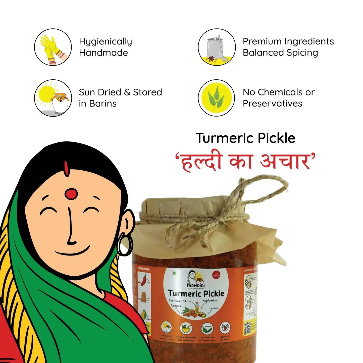 Turmeric Pickle | Haldi Ka Achar - www.farmdidi.com