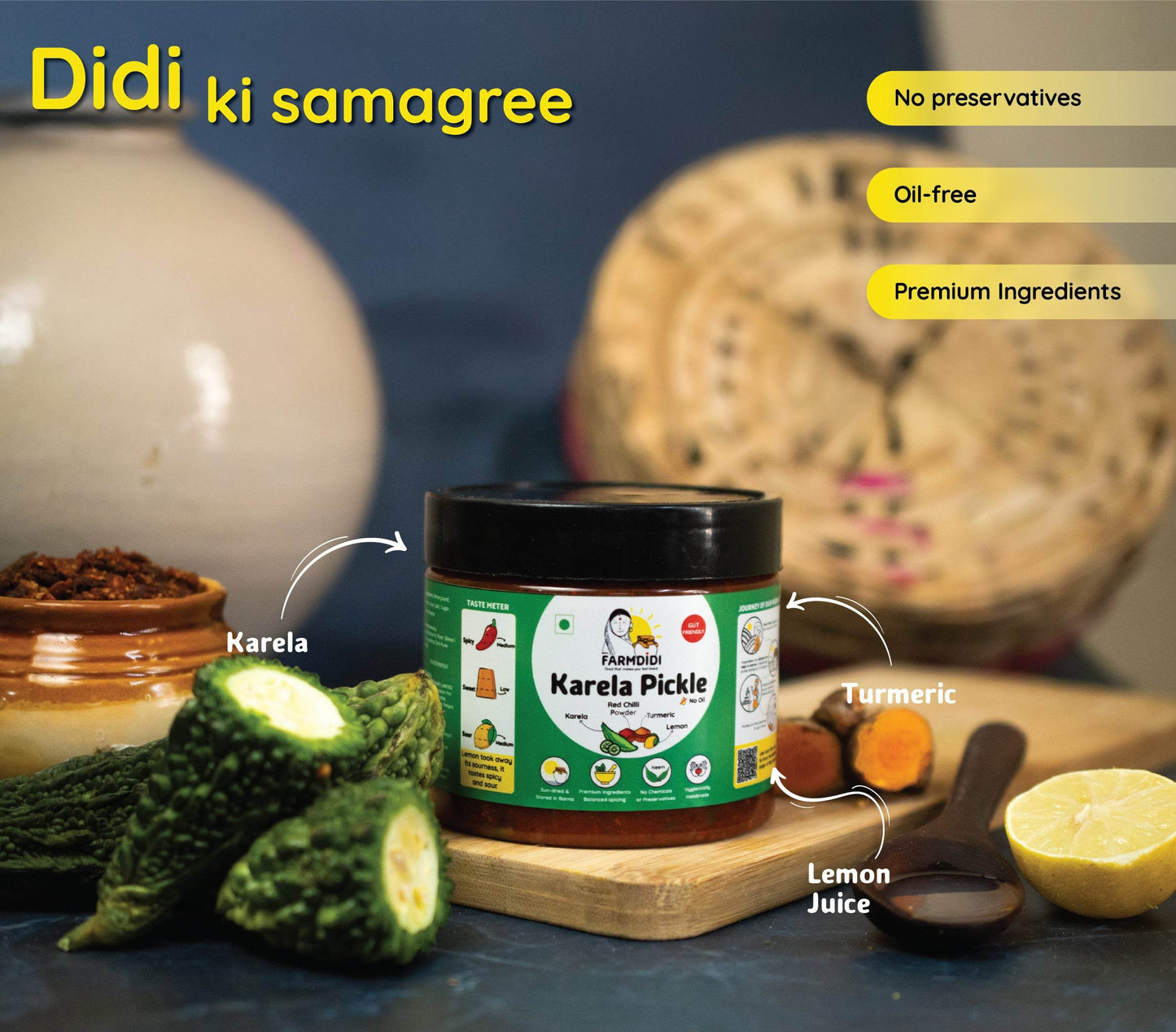 Bitter Gourd Pickle | Karela ka Achar - www.farmdidi.com