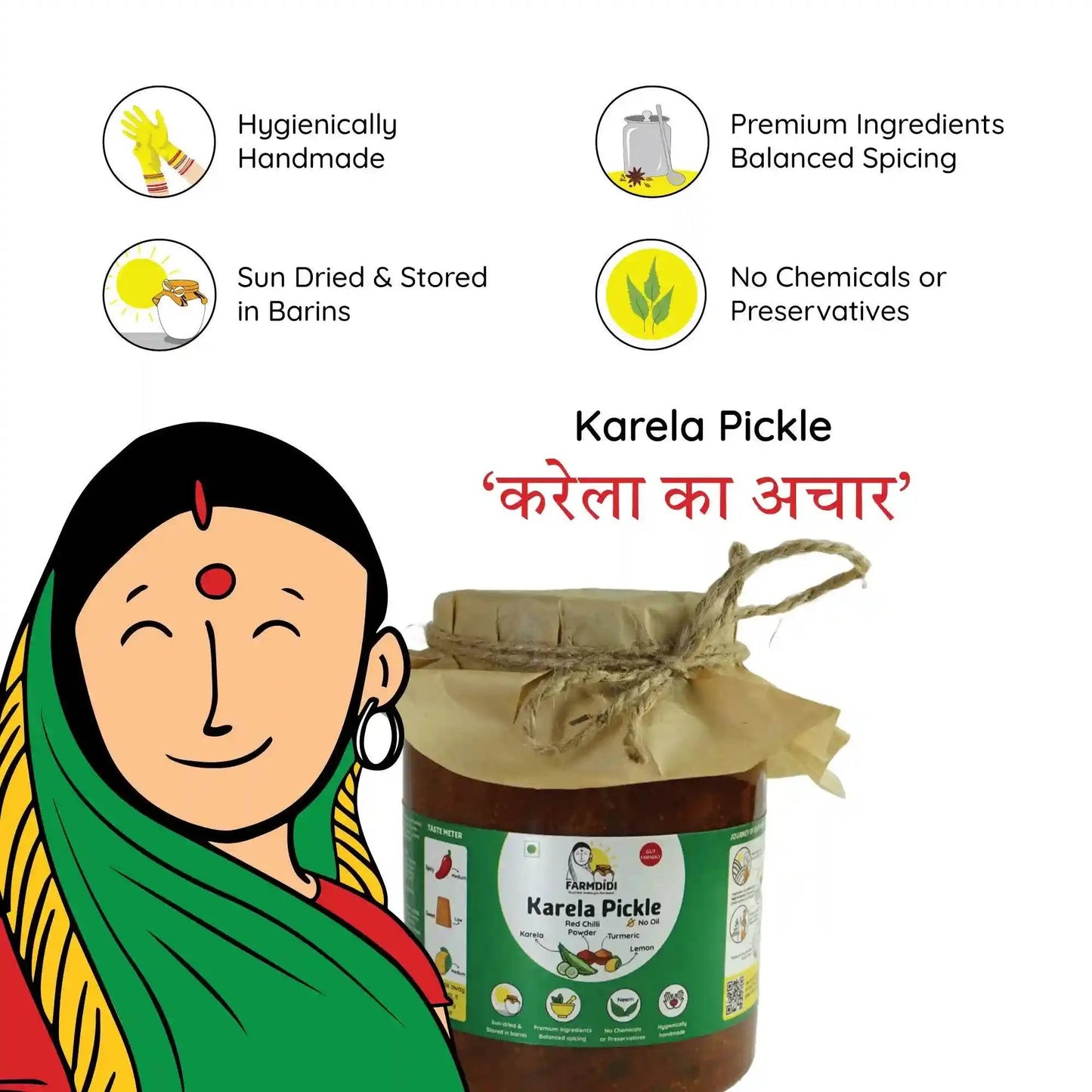 Bitter Gourd Pickle | Karela ka Achar - www.farmdidi.com