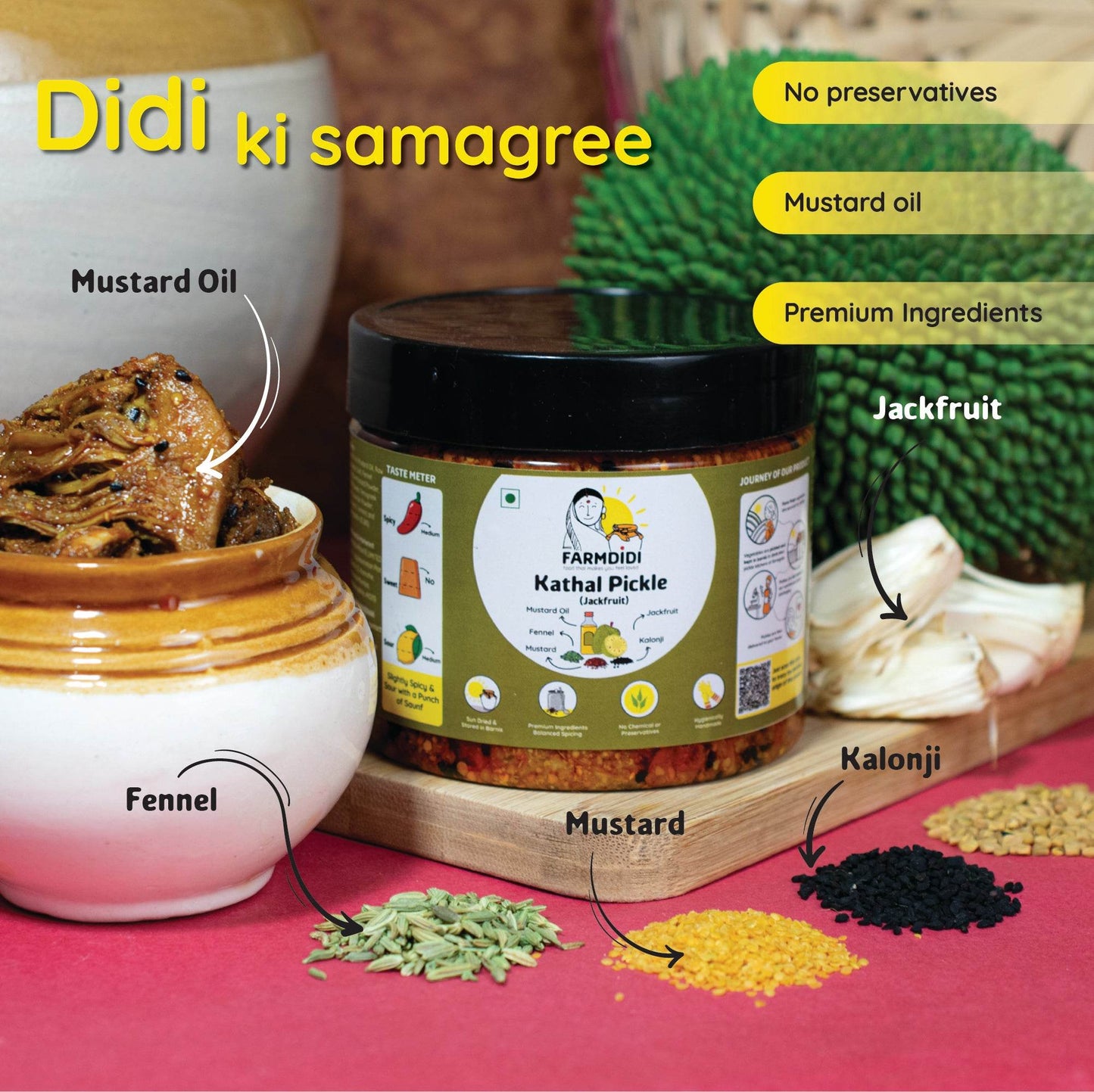 Jackfruit Pickle | Kathal ka Achar - www.farmdidi.com