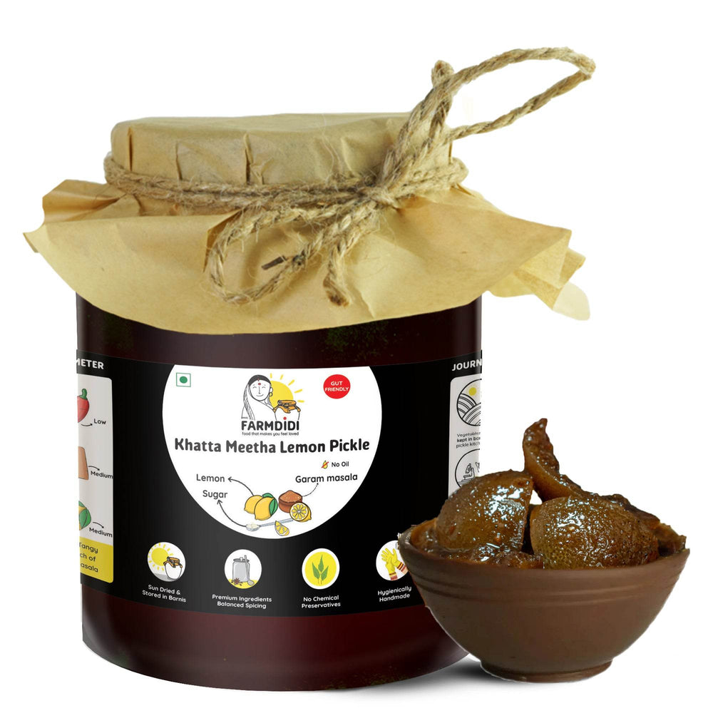 
                  
                    Khatta Meetha Nimbu Ka Achar | Sour And Sweet Lemon Pickle - www.farmdidi.com
                  
                