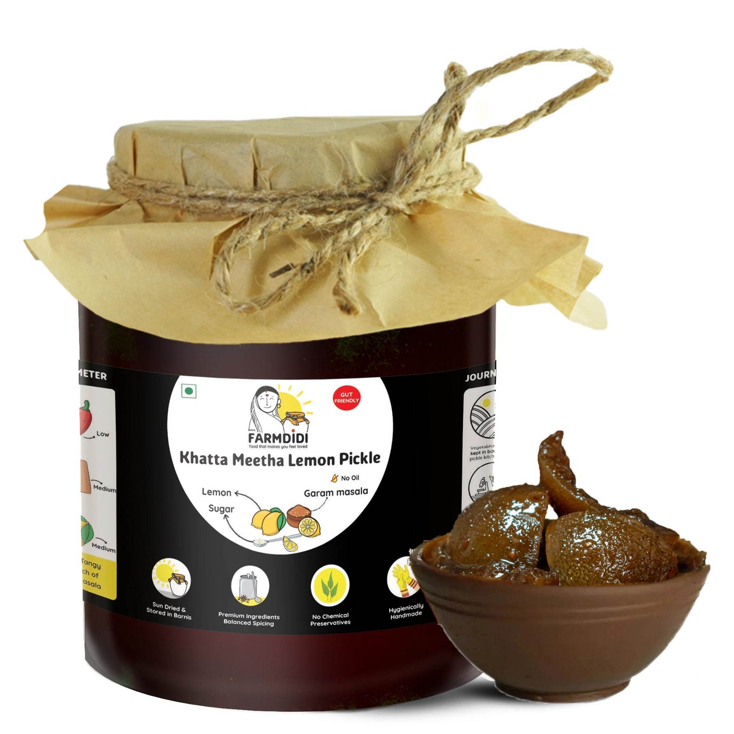 Khatta Meetha Nimbu Ka Achar | Sour And Sweet Lemon Pickle - www.farmdidi.com