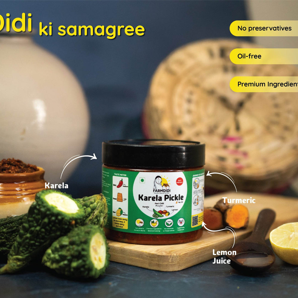 
                  
                    Bitter Gourd Pickle | Karela ka Achar - www.farmdidi.com
                  
                